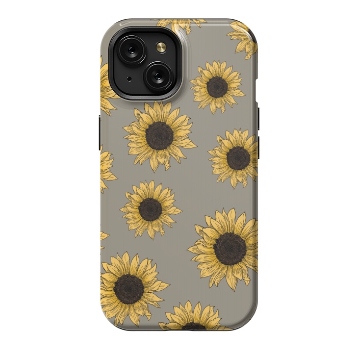 iPhone 15 StrongFit Sunflowers by Jms
