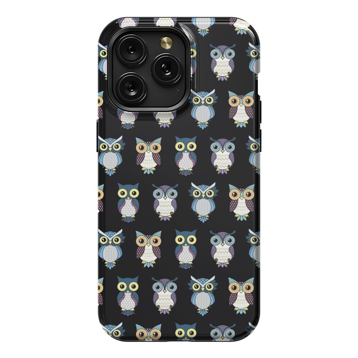 iPhone 15 Pro Max StrongFit Owls pattern by Laura Nagel