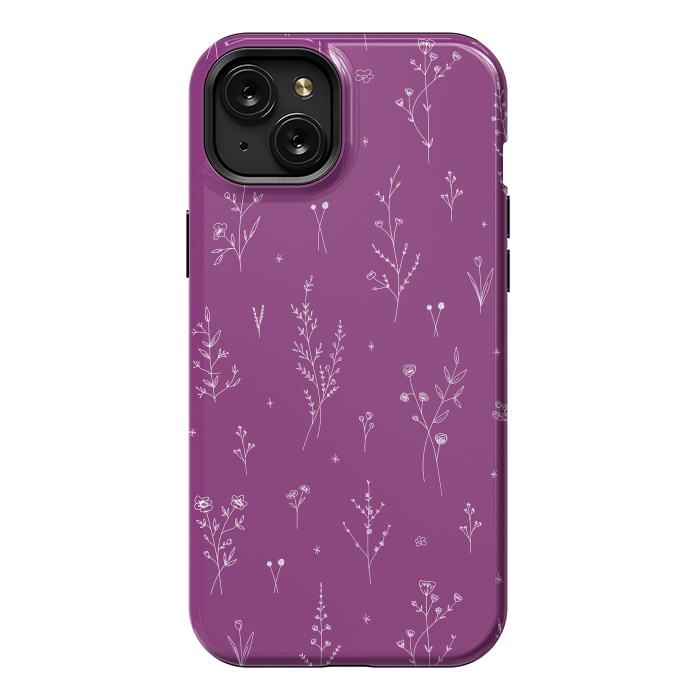 iPhone 15 Plus StrongFit Magic Wine Wildflowers by Anis Illustration