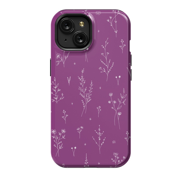 iPhone 15 StrongFit Magic Wine Wildflowers by Anis Illustration