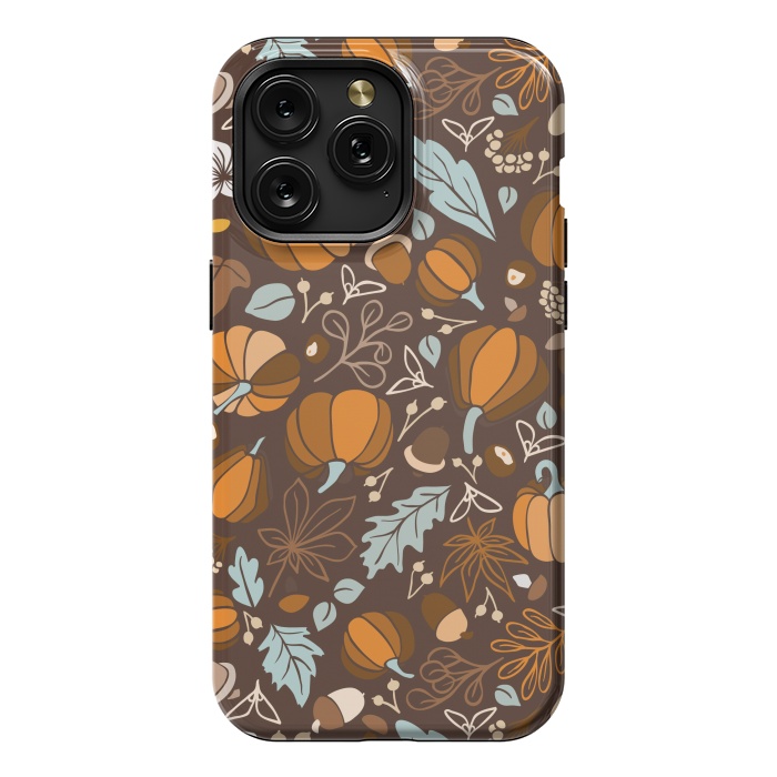 iPhone 15 Pro Max StrongFit Fall Fruits in Brown and Mustard by Paula Ohreen