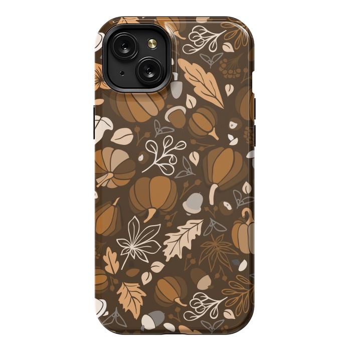 iPhone 15 Plus StrongFit Fall Fruits in Brown and Beige by Paula Ohreen