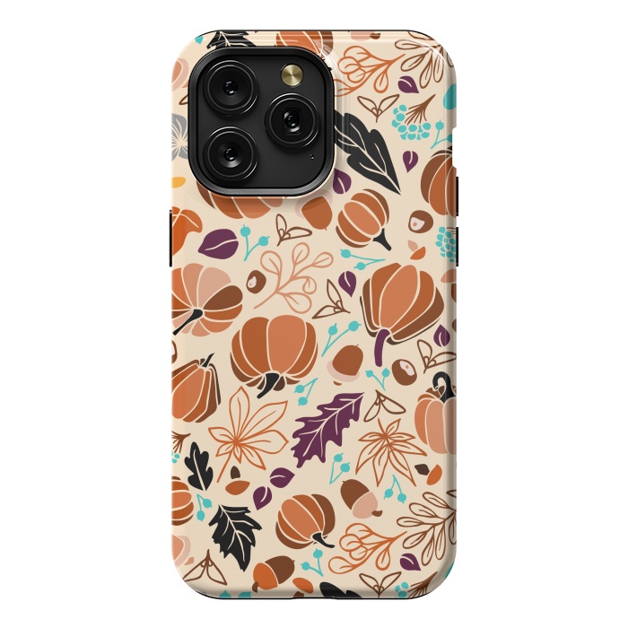 iPhone 15 Pro Max StrongFit Fall Fruits in Cream and Orange by Paula Ohreen