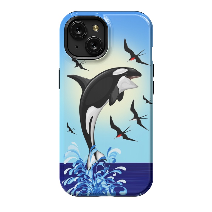 iPhone 15 StrongFit Orca Killer Whale jumping out of Ocean by BluedarkArt