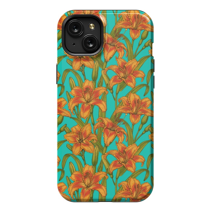 iPhone 15 Plus StrongFit Tawny daylily flowers  by Katerina Kirilova