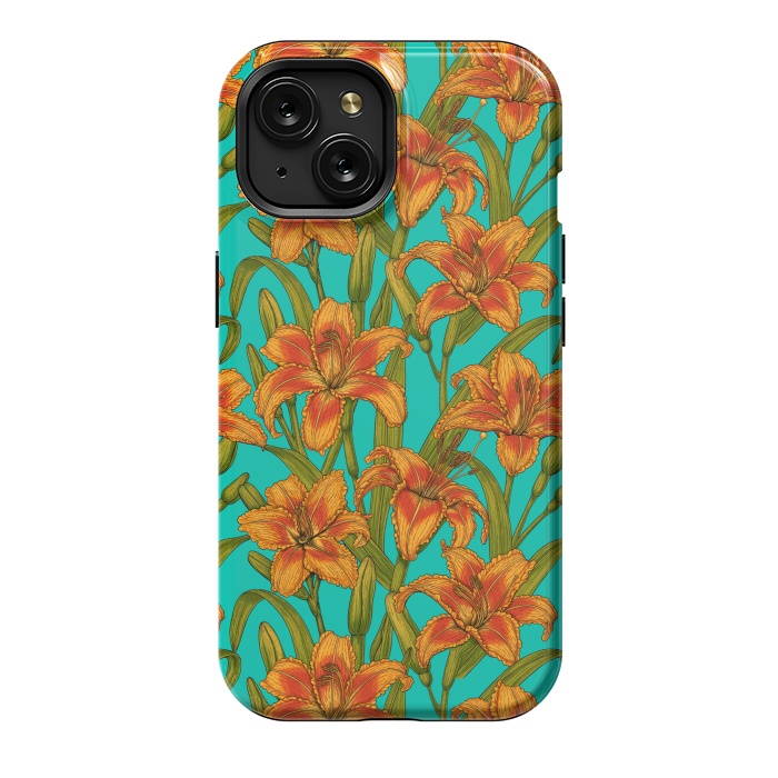 iPhone 15 StrongFit Tawny daylily flowers  by Katerina Kirilova