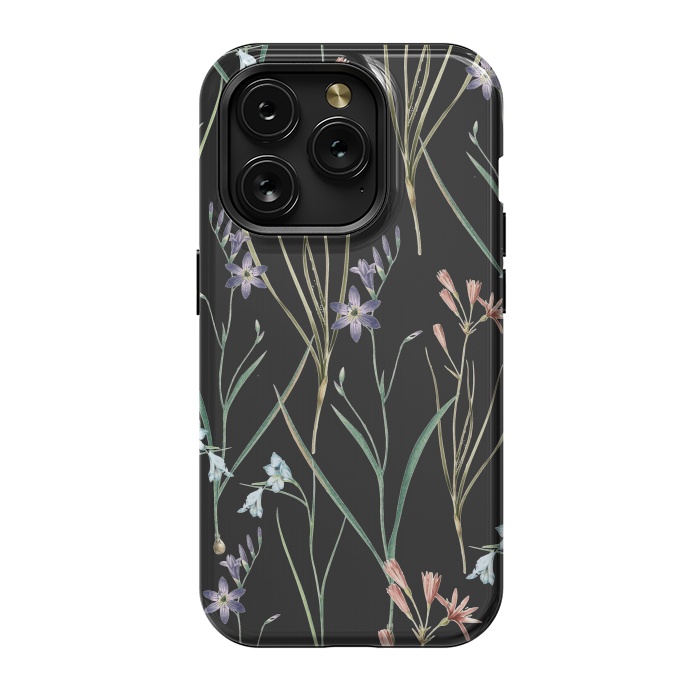 iPhone 15 Pro StrongFit Dainty Floral Darkness by Zala Farah