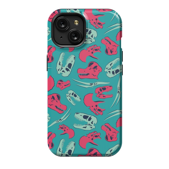 iPhone 15 StrongFit Skull Roll - Teal by Melissa Lee