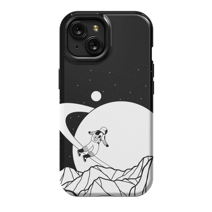 iPhone 15 StrongFit Space walk (black and white) by Steve Wade (Swade)