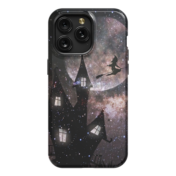 iPhone 15 Pro Max StrongFit Flying witch and dark house at night by Oana 