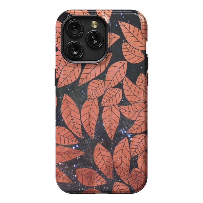 iPhone 15 Pro Max StrongFit Rust autumn leaves pattern by Oana 