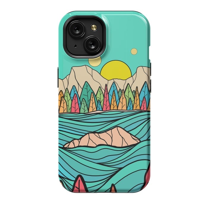 iPhone 15 StrongFit The autumn lake by Steve Wade (Swade)