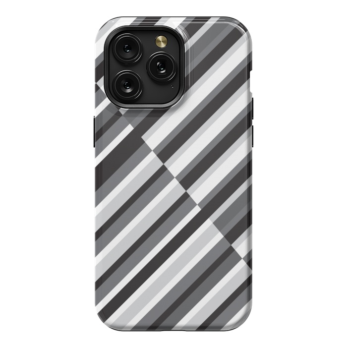 iPhone 15 Pro Max StrongFit Black Crossing Striped by TMSarts