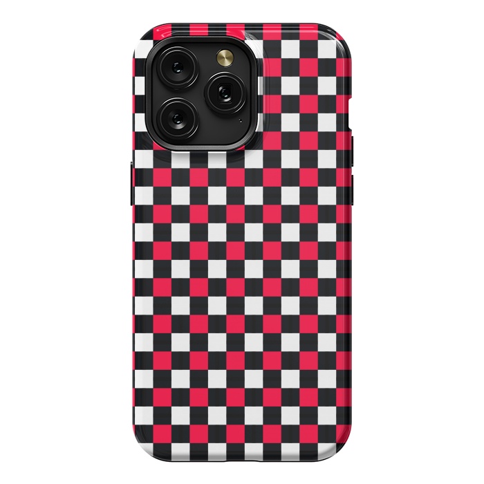 iPhone 15 Pro Max StrongFit Red and Black Checkered by TMSarts