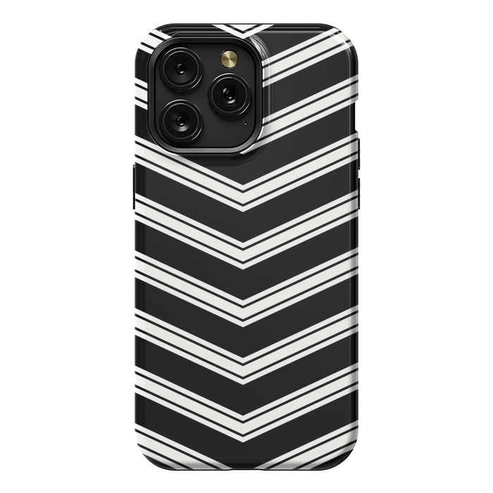 iPhone 15 Pro Max StrongFit Black And White Chevrons by TMSarts