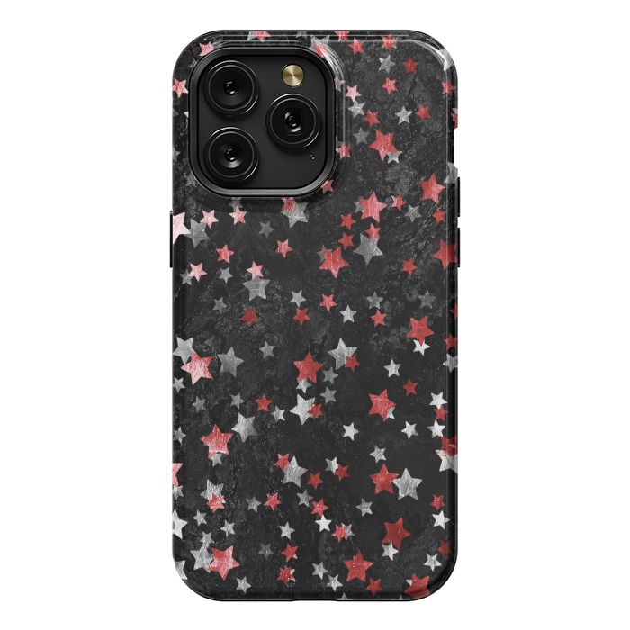 iPhone 15 Pro Max StrongFit Silver Copper stars on marble sky by Oana 
