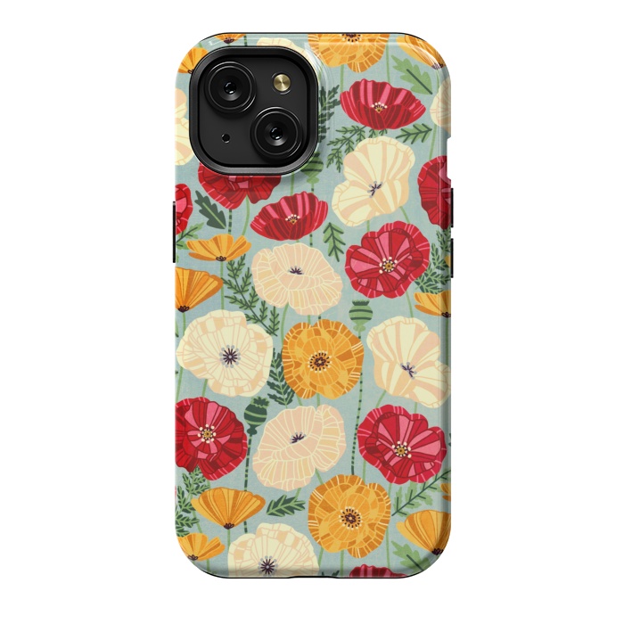 iPhone 15 StrongFit Textured Poppies  by Tigatiga