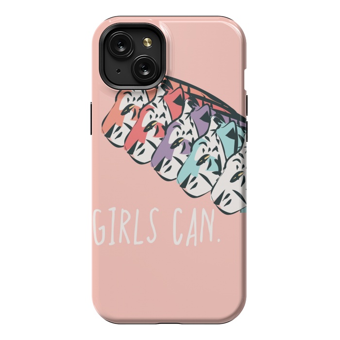 iPhone 15 Plus StrongFit Girls can, pink by Jelena Obradovic