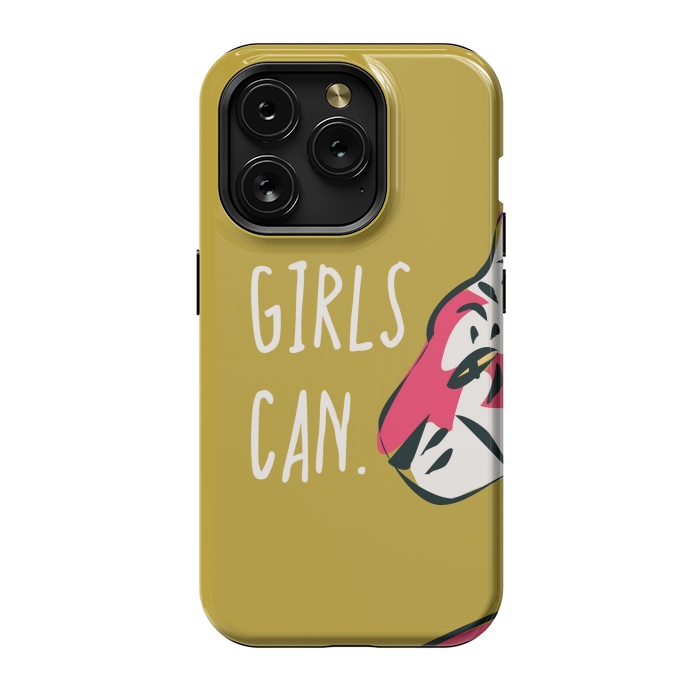 iPhone 15 Pro StrongFit Girls can, mustard by Jelena Obradovic