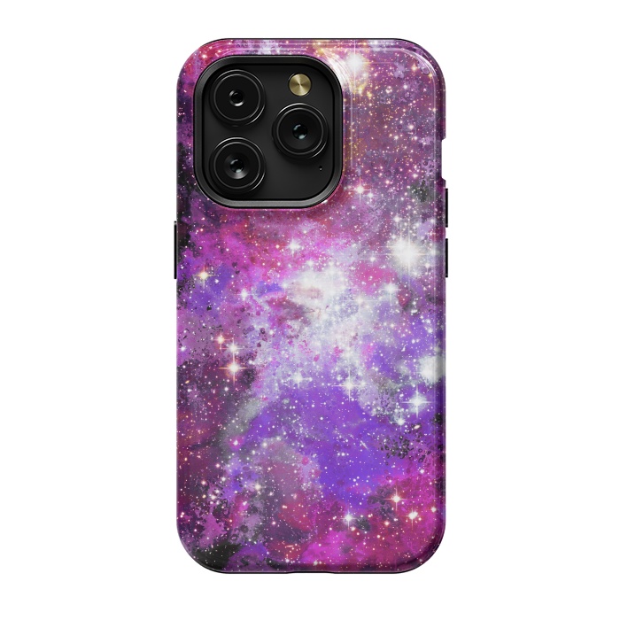 iPhone 15 Pro StrongFit Purple violet starry galaxy by Oana 