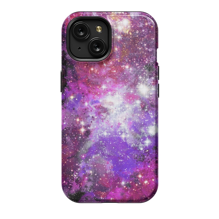 iPhone 15 StrongFit Purple violet starry galaxy by Oana 