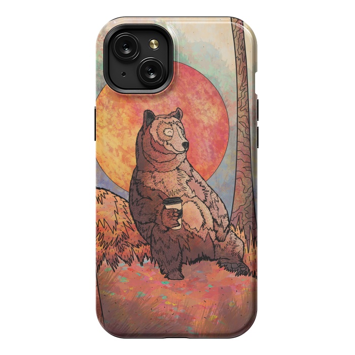 iPhone 15 Plus StrongFit The relaxing bear by Steve Wade (Swade)