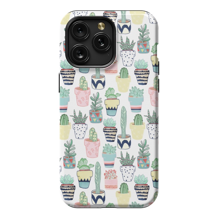 iPhone 15 Pro Max StrongFit Cute Cacti in Pots by Tangerine-Tane