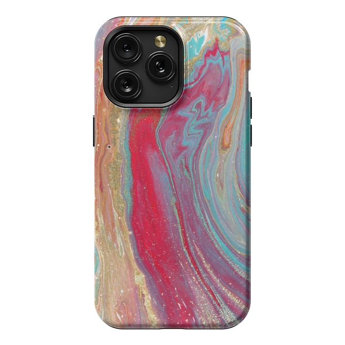 iPhone 15 Pro Max StrongFit Liquid Marble Design Colorful by ArtsCase