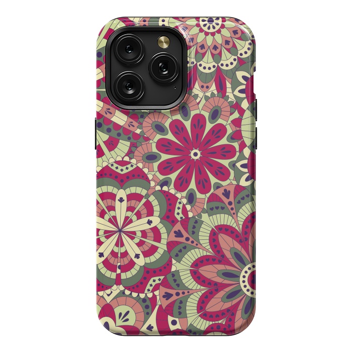 iPhone 15 Pro Max StrongFit Floral Made with Many Mandalas by ArtsCase