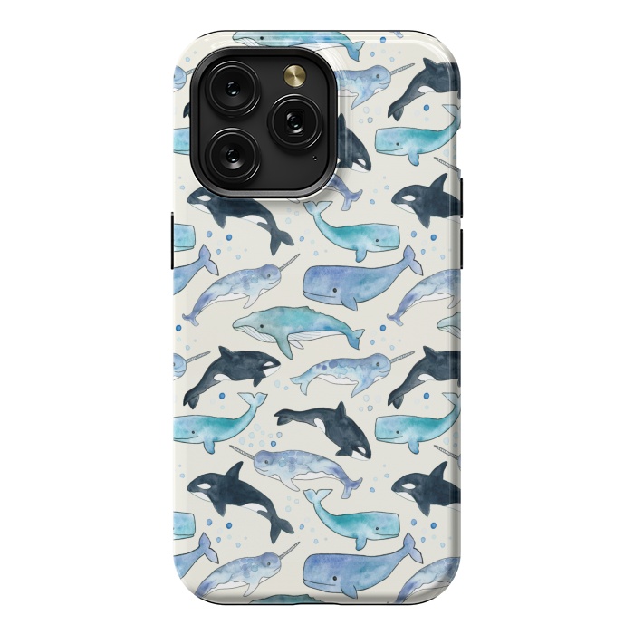 iPhone 15 Pro Max StrongFit Whales, Orcas & Narwhals by Tangerine-Tane