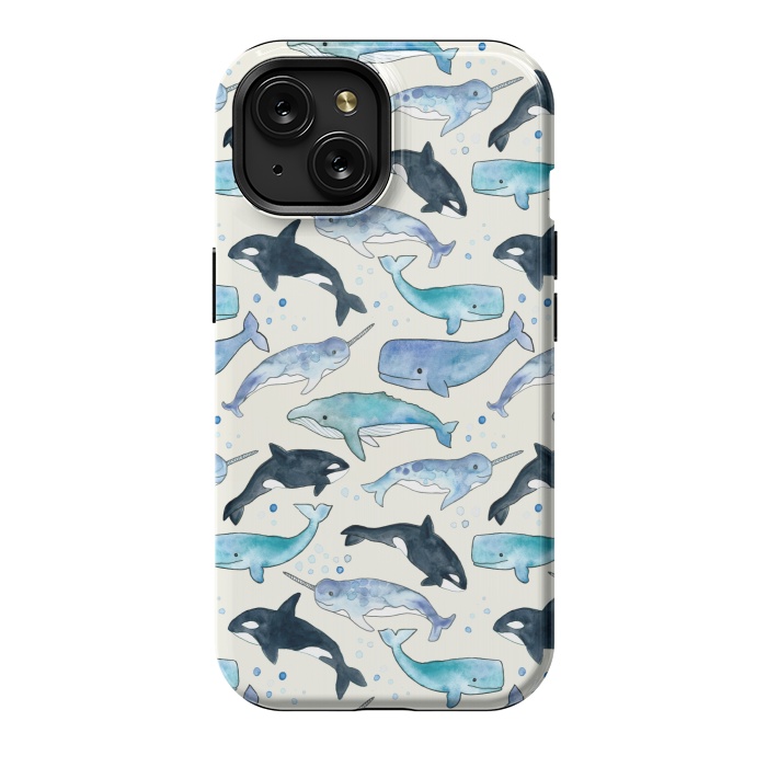 iPhone 15 StrongFit Whales, Orcas & Narwhals by Tangerine-Tane