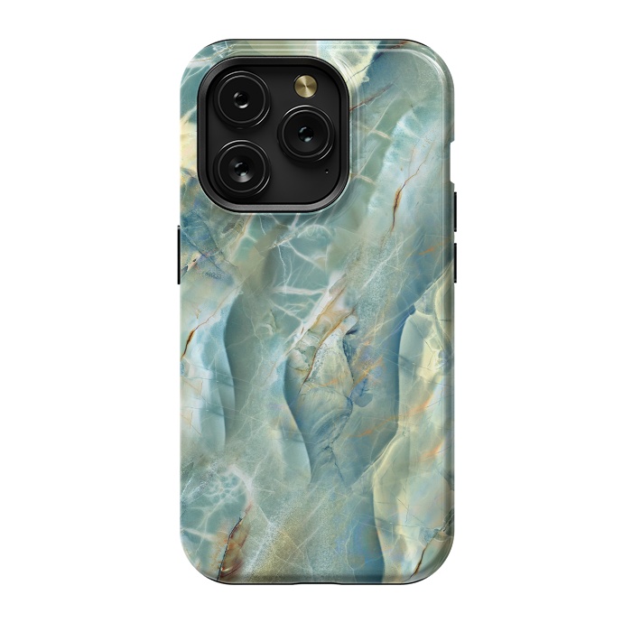 iPhone 15 Pro StrongFit Green Marble Design by ArtsCase