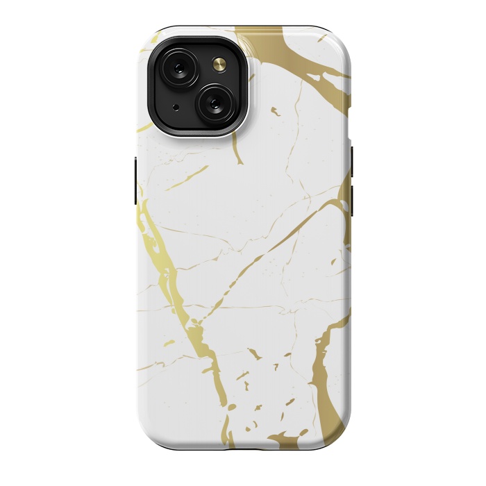 iPhone 15 StrongFit Marble Design With Gold Lines by ArtsCase