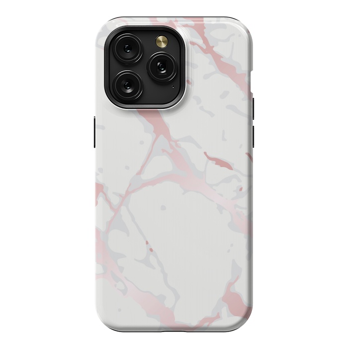 iPhone 15 Pro Max StrongFit Pink Rose Marble Design by ArtsCase