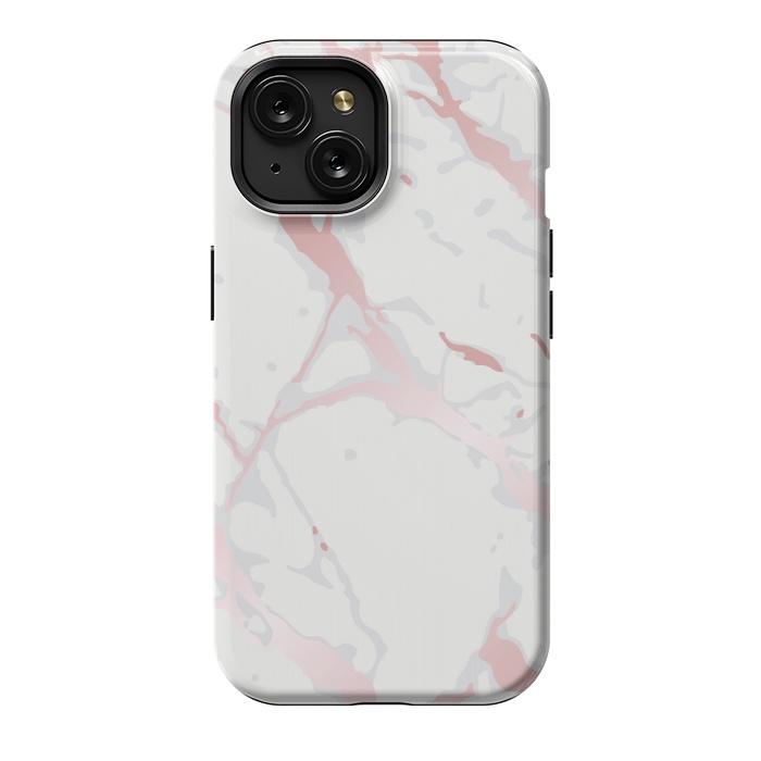 iPhone 15 StrongFit Pink Rose Marble Design by ArtsCase