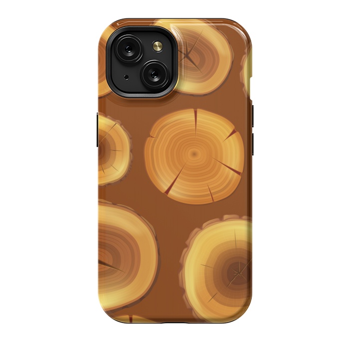 iPhone 15 StrongFit wooden trunk pattern by MALLIKA