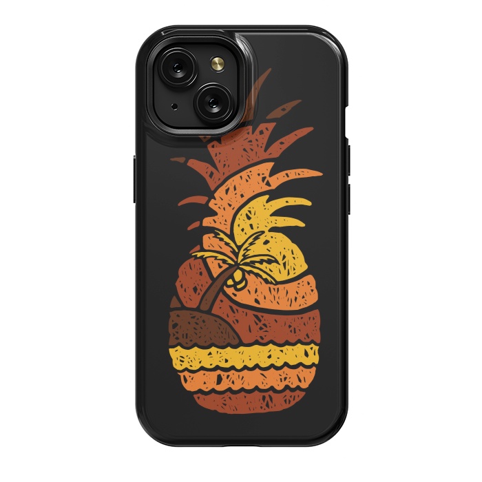iPhone 15 StrongFit Pineapple and Beach by Afif Quilimo
