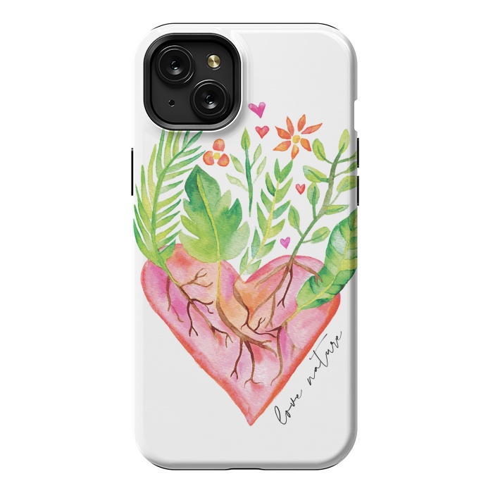 iPhone 15 Plus StrongFit Greenies Love by Pom Graphic Design