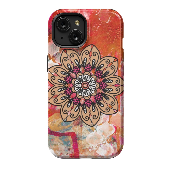 iPhone 15 StrongFit Red mandala  by Winston