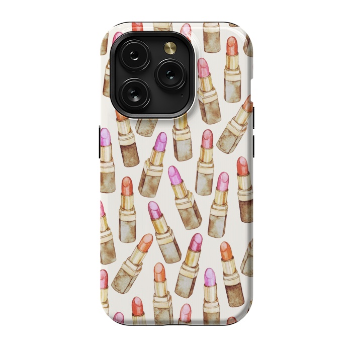 iPhone 15 Pro StrongFit Lots of Little Golden Lipsticks by Micklyn Le Feuvre