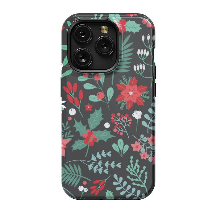 iPhone 15 Pro StrongFit Beautiful Christmas Fully Floral Pattern by ArtsCase