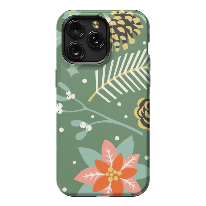 iPhone 15 Pro Max StrongFit Tradicional Pattern in Christmas Mistletoe by ArtsCase
