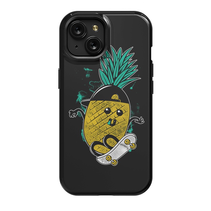 iPhone 15 StrongFit Pineapple Skateboarding by Afif Quilimo