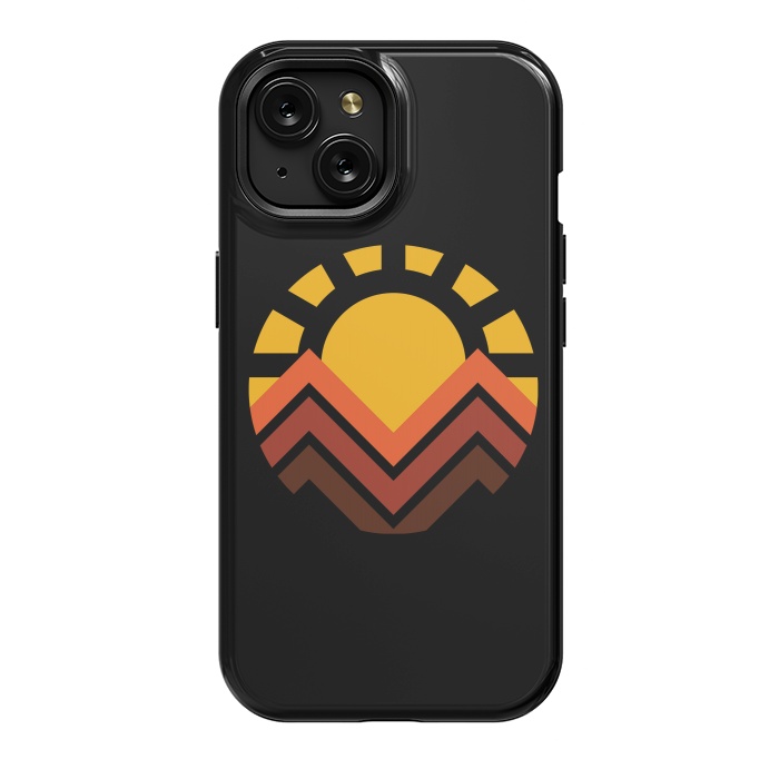 iPhone 15 StrongFit Sunset mountain by Afif Quilimo