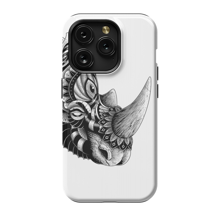 iPhone 15 Pro StrongFit Rhino Ornate(White) by Afif Quilimo
