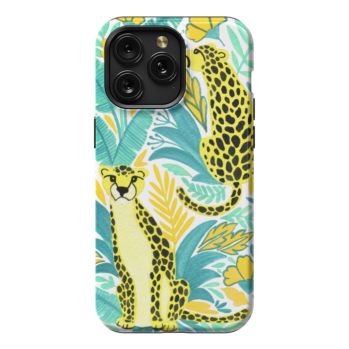 iPhone 15 Pro Max StrongFit Leopards. Gouache by Julia Badeeva