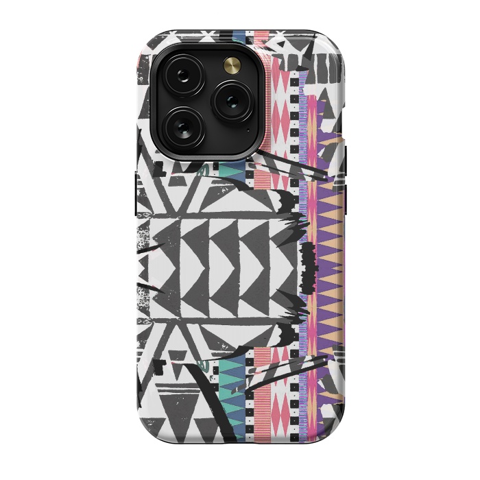 iPhone 15 Pro StrongFit Colourful African inspired ethnic print by Oana 
