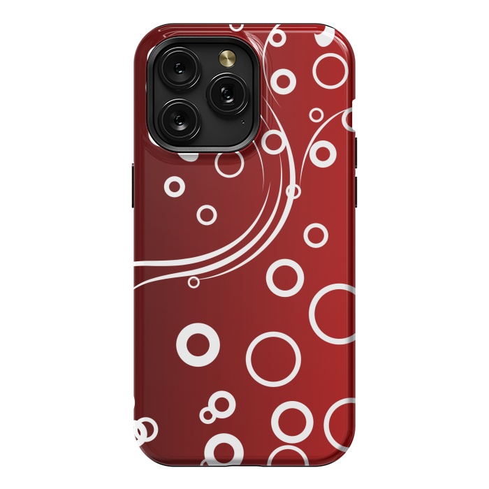 iPhone 15 Pro Max StrongFit White Abstracts on Red by Texnotropio