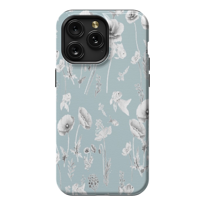 iPhone 15 Pro Max StrongFit Fishes & Garden-Powder Blue by ''CVogiatzi.