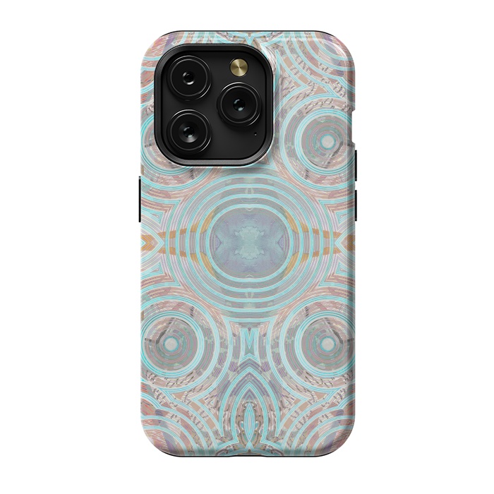 iPhone 15 Pro StrongFit Pastel playful African inspired circle sketch pattern by Oana 